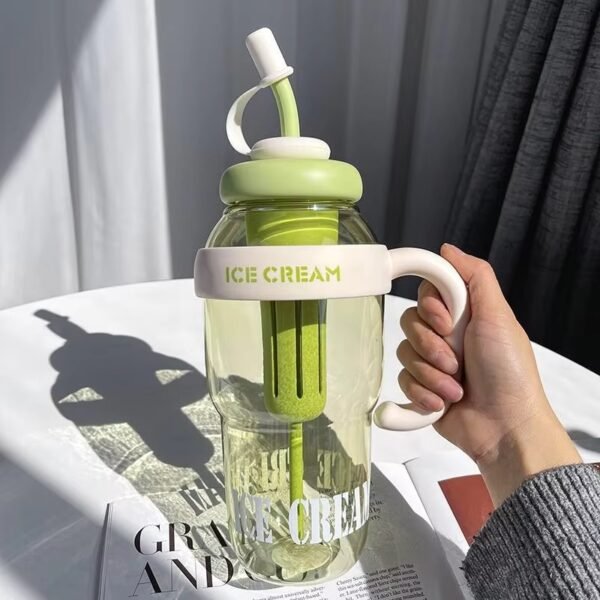 IceCreamTumbler – 1300ml Summer Bottle with Handle & Straw - Image 6