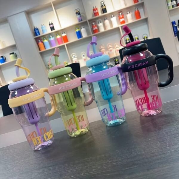 IceCreamTumbler – 1300ml Summer Bottle with Handle & Straw - Image 9